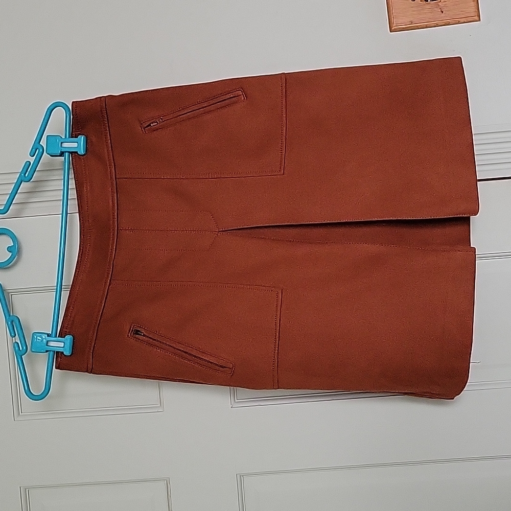 Loft caramel brown faux suede skirt